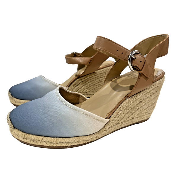 Naturalizer Ombré Blue Tones Espadrille Wedge Sandals - Picture 1 of 7